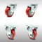 Service Caster 3 Inch SS Red Polyurethane Swivel Top Plate Caster Set with 2 Rigid SCC SCC-SS20S314-PPUB-RED-2-R314-2 - alternate 4
